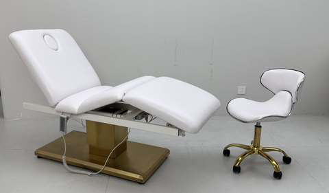 Gold Luxury Electric Facial & Beauty Massage Bed – Adjustable & Electric