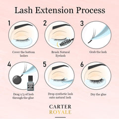 Carter Royal Russian Volume Silk Individual 16 Pairs Eyelash Extensions Volume Curl Natural Look False Eyelashes Fluppy Styles Lashes Easy to Stick For Daily Use And Party Lashes - D-0.15