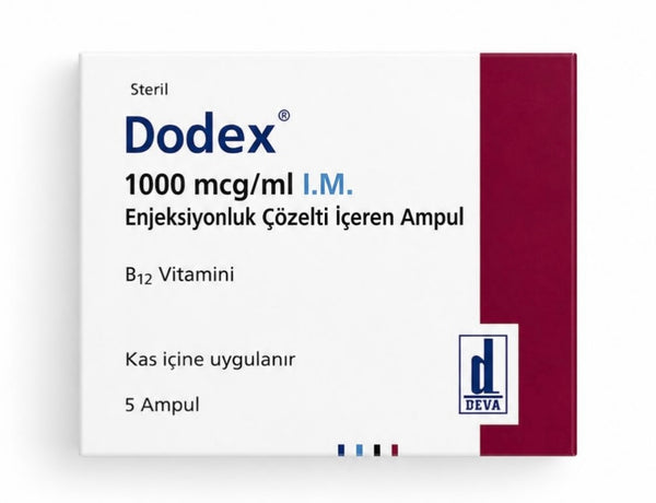 Dodex Vitamin B12 1000 mcg/ml I.M.  X5 Ampoules