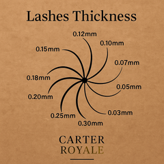 Carter Royal Russian Volume Silk Individual 16 Pairs Eyelash Extensions Volume Curl Natural Look False Eyelashes Fluppy Styles Lashes Easy to Stick For Daily Use And Party Lashes - C-0.15