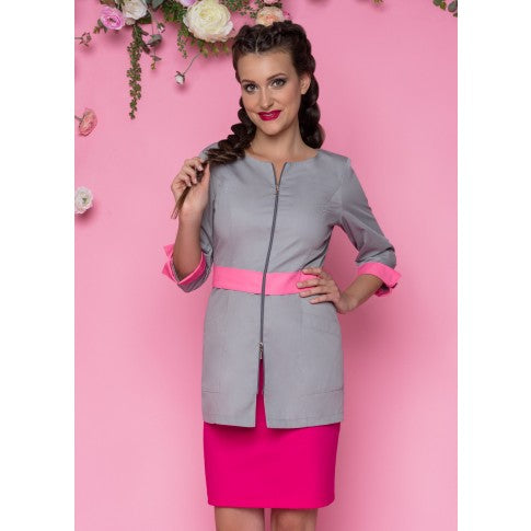 Beautician Uniform Grey & Pink NR53